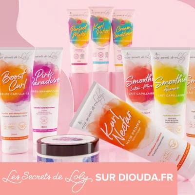 Les Secrets de Loly sont des produits naturels faits en France pour chouchouter et sublimer les cheveux bouclés, frisés, crépus. texturés. A découvrir sur Diouda.