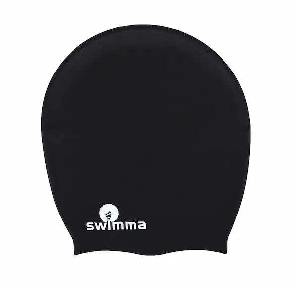 Bonnet de Natation Extra-Large en Silicone Imperméable de Qualité Supérieure Swimma Caps - Noir 36CM