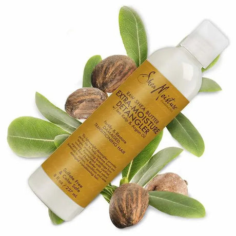 Extra-Moisture Detangler - Démêlant ultra hydratant pour les cheveux secs ou en transition. Formulé avec du beurre de karité de l’huile d'argan et des ’algues marines.