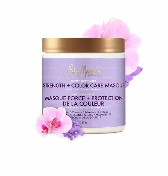 Soin Cheveux Colorés Strength Color Care - Shea Moisture Purple Rice Water. Pot 227GR