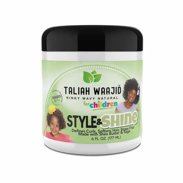 Taliah Waajid Style & Shine Crème de coiffage au thé vert - Crème coiffante enfant 