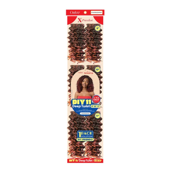 Mèches pour crochets X-Pression Twisted Up DIY11 DEEP TWIST - Outré