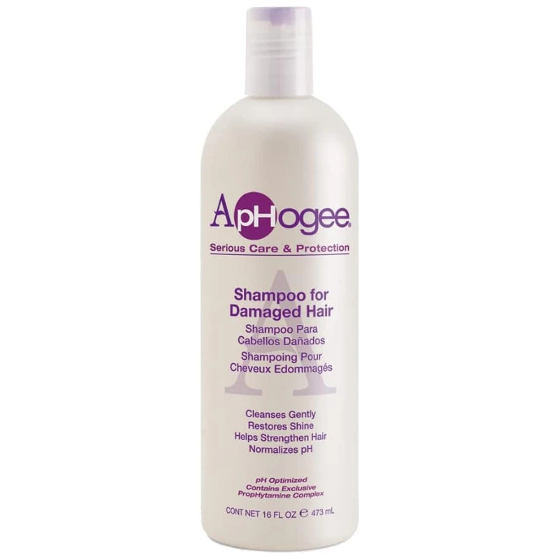 Shampoing réparateur pour cheveux abîmés, colorés, défrisés Aphogee Format généreux 473ml