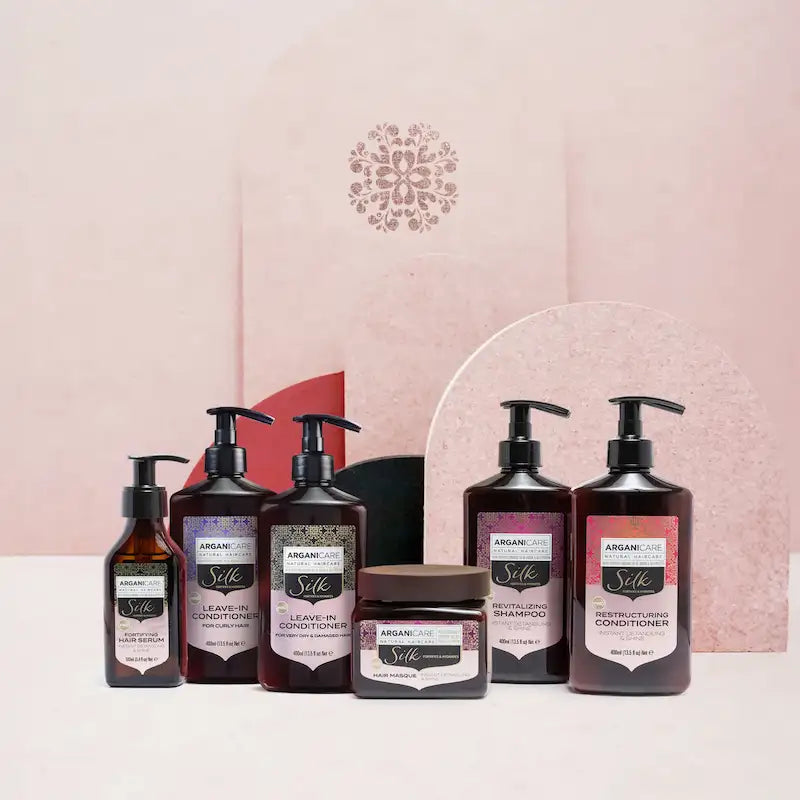 Gamme Complète pour cheveux abîmés à la protéine de soie Arganicare