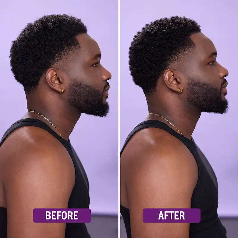 Avant après crème Curl La La Aunt Jackie’s pour améliorer la définition des boucles avec un sponge twist