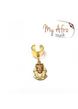 Hair ring doré tête de pharaon Bague bijou de cheveux My Afro Touch pour tresse et locks