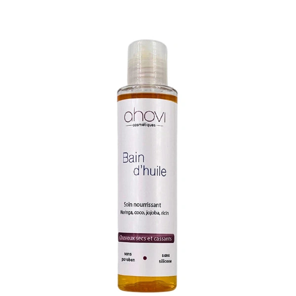 Ahovi - Bain d'huile 100% naturel à base de Moringa, Coco, Jojoba et Ricin. En soin profond, pre-poo ou pour sceller l'hydratation