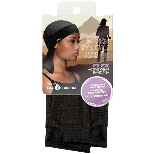 Bandana sport absorbe la transpiration, protège les baby hair et garde les cheveux en place.