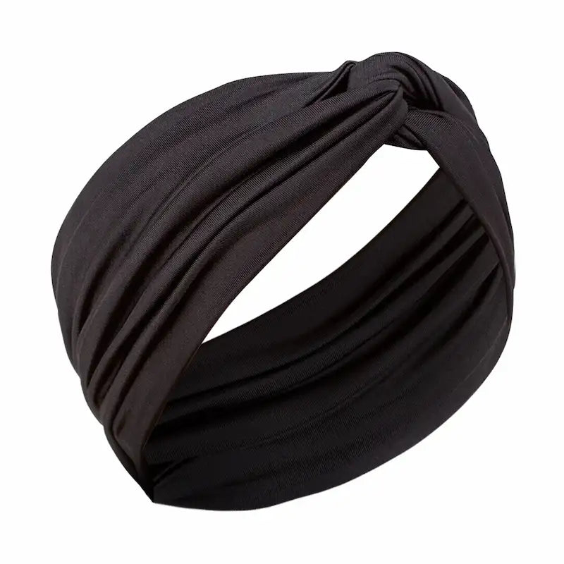 Bandeau Cheveux large Noir effet Turban