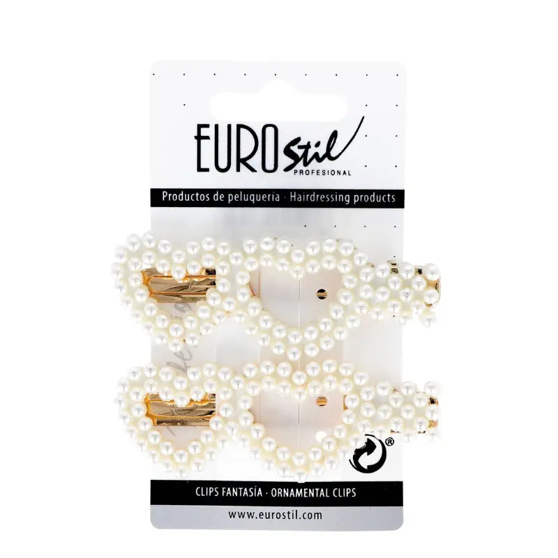 Barrettes cheveux en perles blanches. Clip dentelé pour une bonne accroche sur tous les types de cheveux