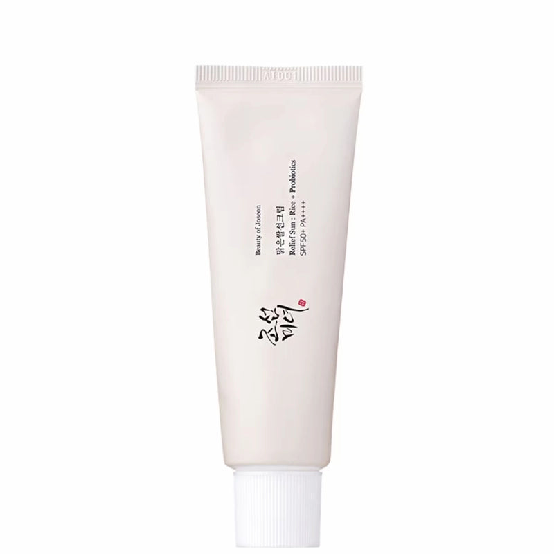 Crème solaire Beauty of Joseon Relief Sun Rice + Probiotics SPF50 tube minimaliste visage hydratant