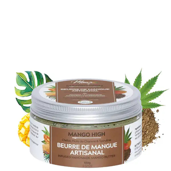 Mango High Beurre de mangue au chébé, chanvre et spiruline artisanal - Pot 100g