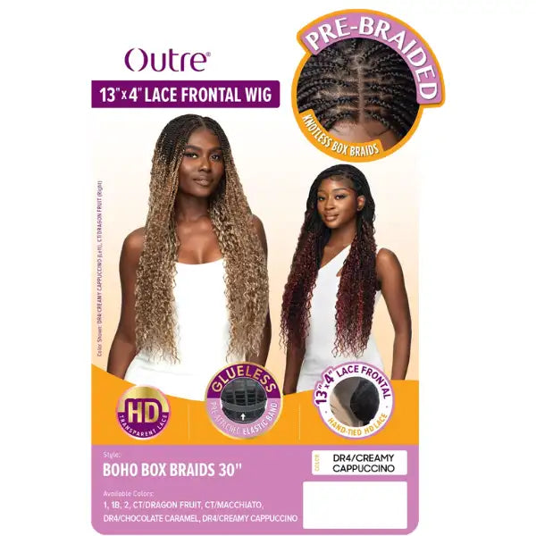Boho box braids lace wig 13x4 30 pouces Outre