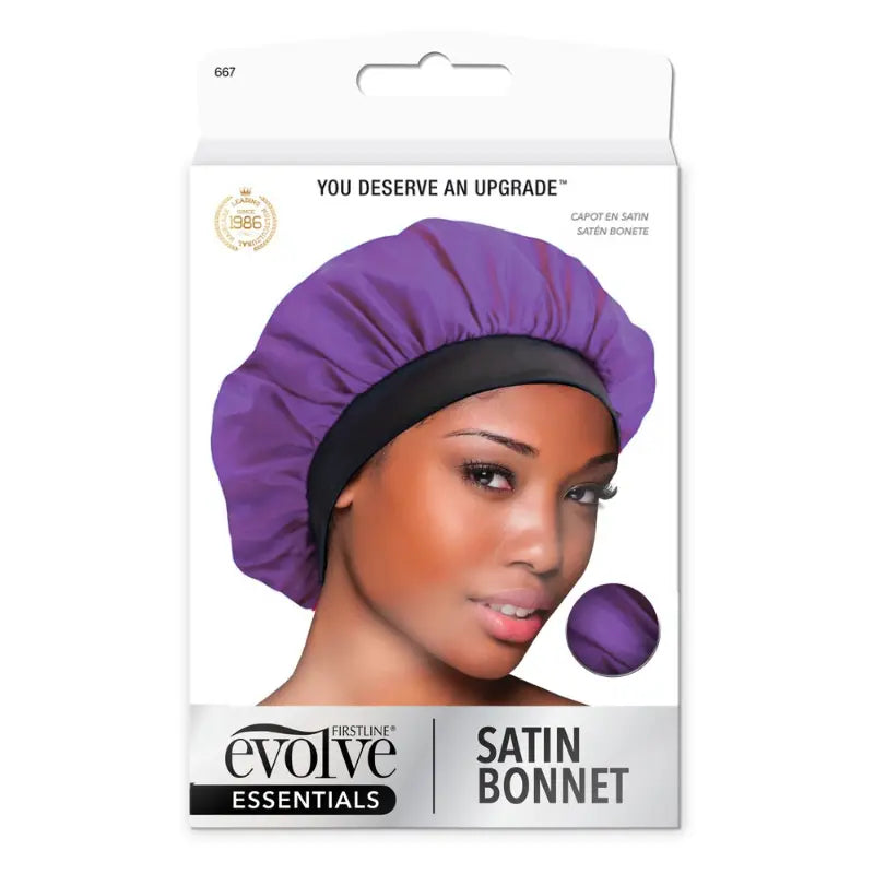 Bonnet en satin pour la protection des cheveux bouclés, frisés, crépus. Action anti-casse et anti-frisottis.