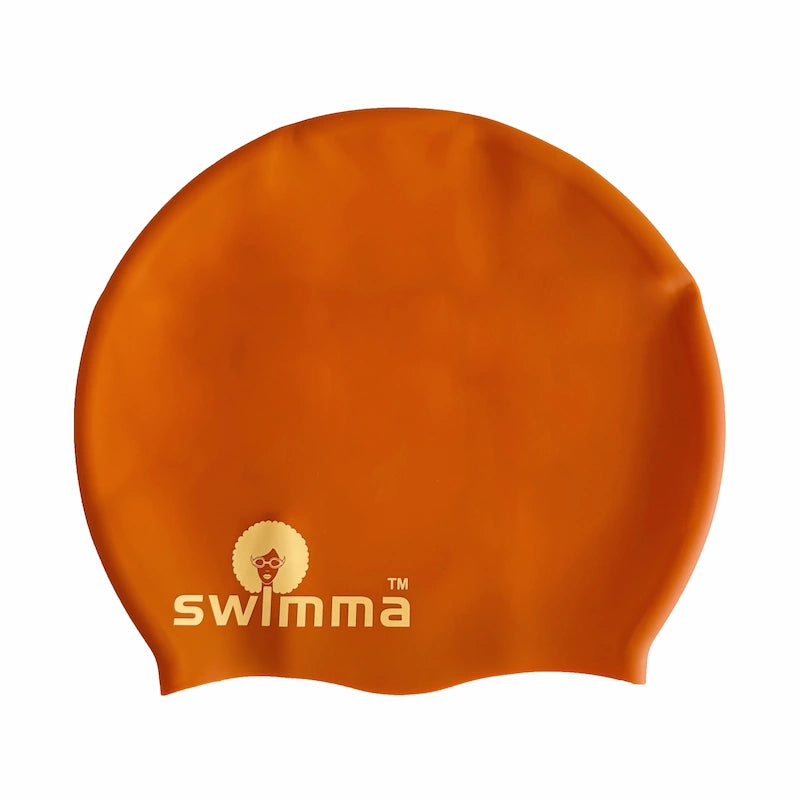 Bonnet de piscine Cheveux Afro Enfant Orange Swimma Caps