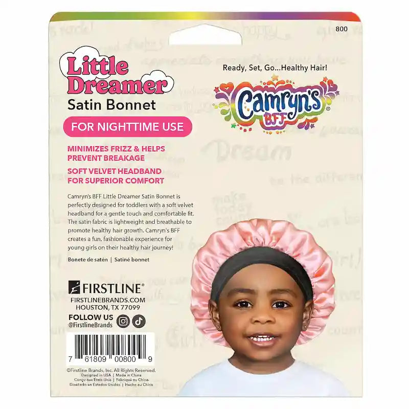 Bonnet de nuit en satin de polyester Rose pour jeune enfant Camryn's BFF