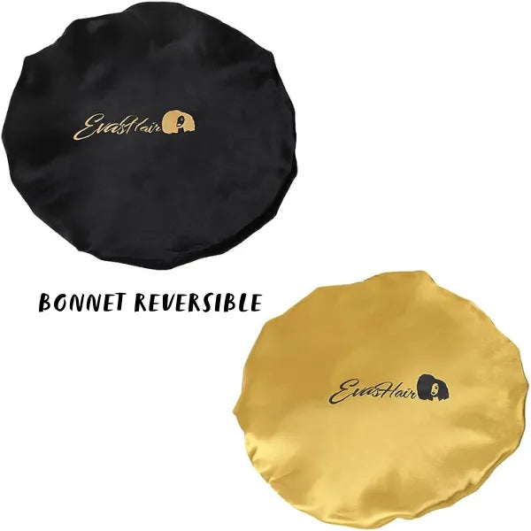 Bonnet en satin pour dormir. Réversible. Adapté aux Cheveux longs, secs, crépus, bouclés, frisés