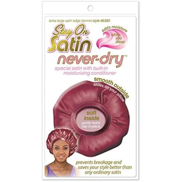Bonnet de nuit Rose hydratant cheveux avec tissu satin et microfibre, idéal pour conserver l’hydratation et éviter les frisottis.