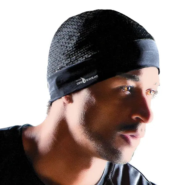 Bonnet de sport noir respirant - tissu en maille légère pour garder le cuir chevelu au frais