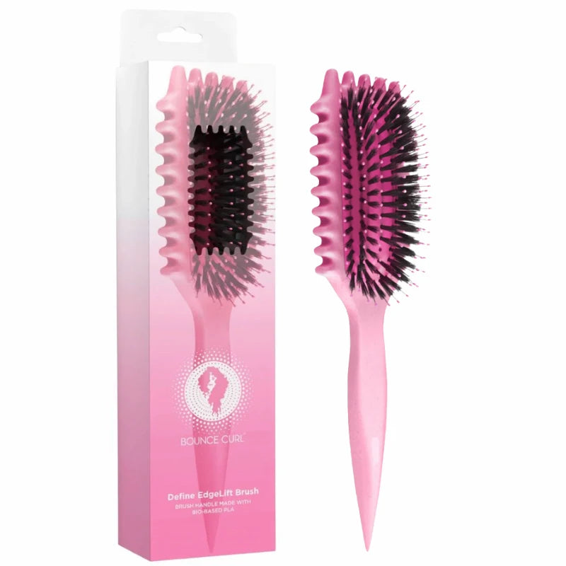 Brosse Define EdgeLift Bounce Curl Rose pour définir des boucles brillantes et régulières cheveux bouclés frisés crépus