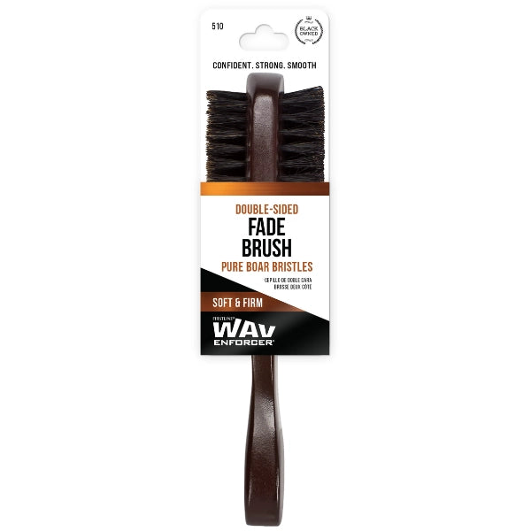 Brosse double face avec poils durs et doux pour créer des waves et entretenir la barbe.