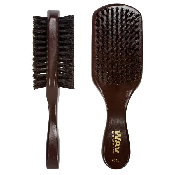 Brosse Double Face Poils DURS et Poils SOUPLES pour waves et barbes Wavenforcer