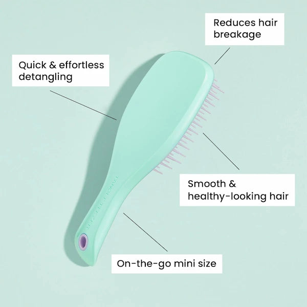 Brosse Tangle Teezer The Utlimate Detangler Mini format pour voyage. Idéal pour démêler, définir les boucles
