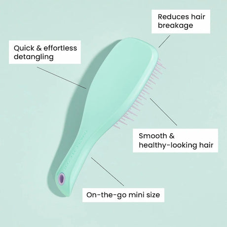 Brosse Tangle Teezer The Utlimate Detangler Mini format pour voyage. Idéal pour démêler, définir les boucles