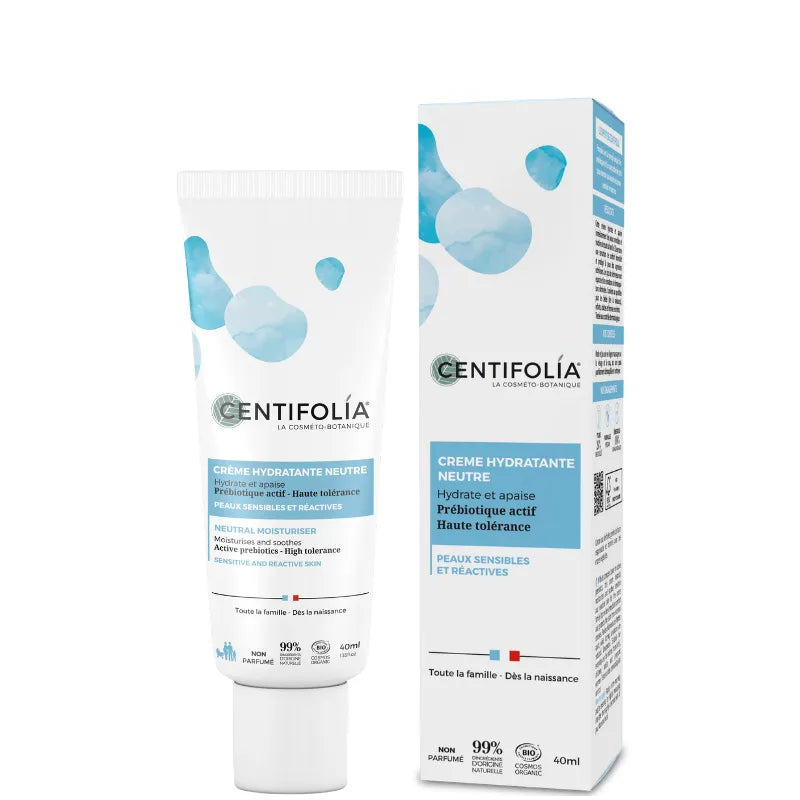 Crème hydratante Sans parfum apaisante au prébiotique actif pour peau sensible Centifolia