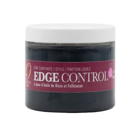 cire coiffante Control Edge d'Ozentya pour plaquer les cheveux aux niveaux des tempes, les jeunes pousses, les contours et les finitions des locks. Composée à 98% d'extraits d'origine naturelle.