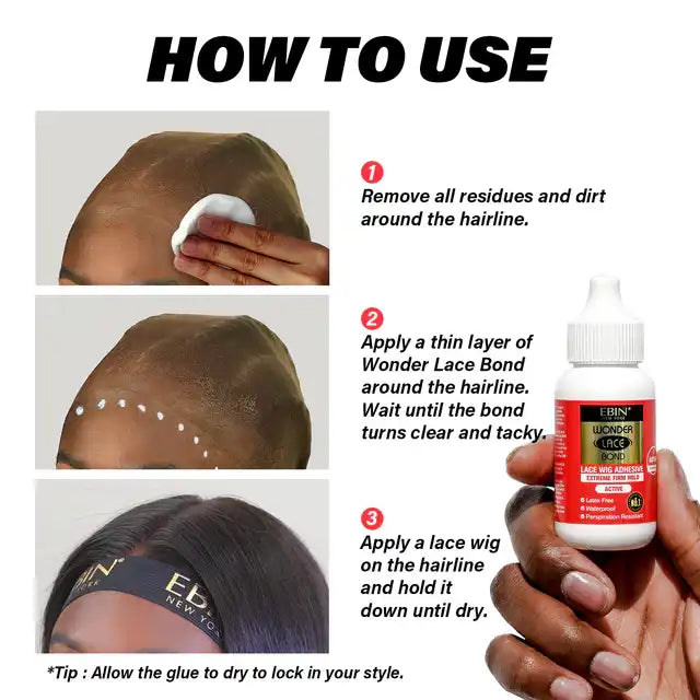 3 étapes pour bien coller sa perruque avec la WonderLace Glue EBIN
