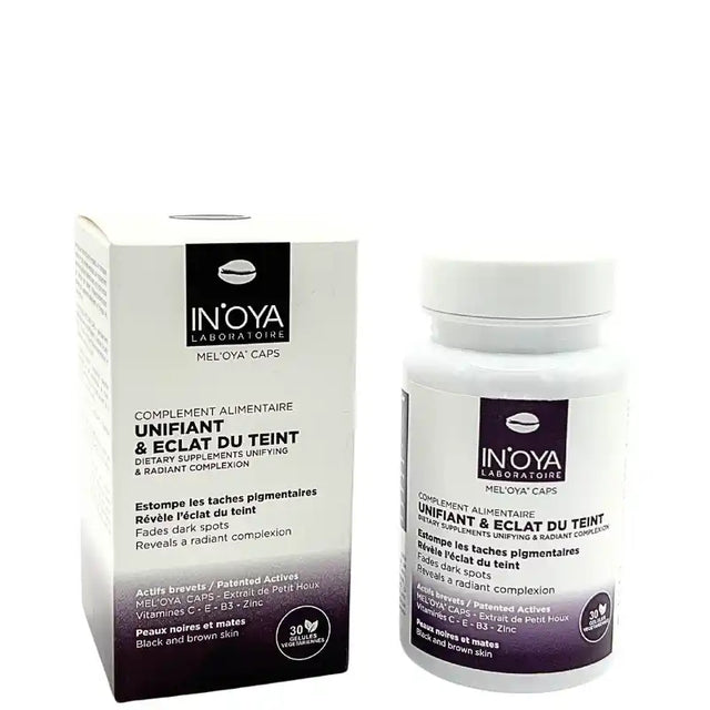 Compléments alimentaire unifiant contre les taches et le teint terne In'oya. Pour un teint éclatant et uni.
