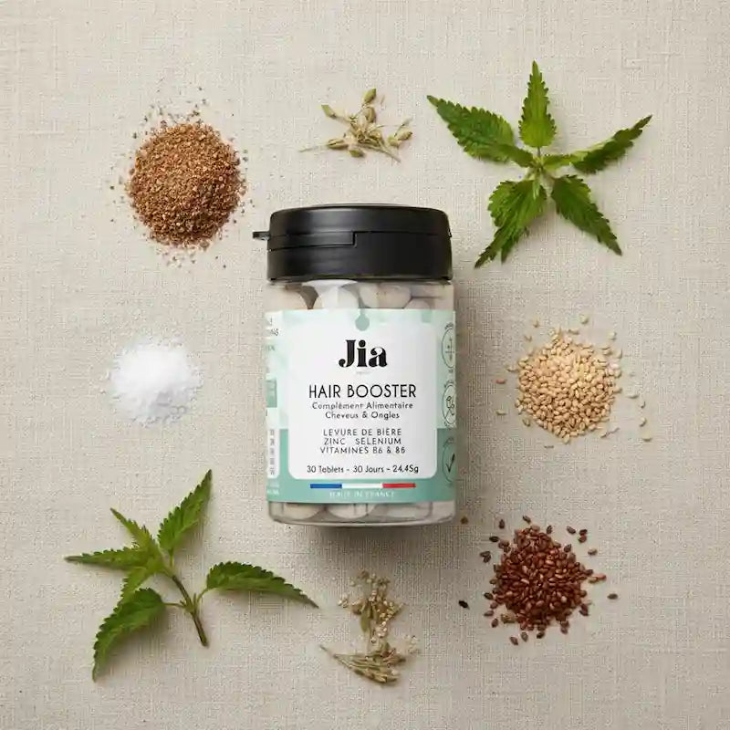 Hair Booster Jia Paris Comprimé complément alimentaire à la levure de bière - Zinc - Selenium - Vitamines pour la pousse des cheveux