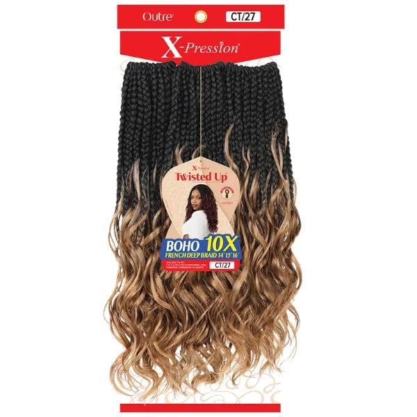 Rajouts pour crochets braidss style Boho braids avec french curls blond Outré