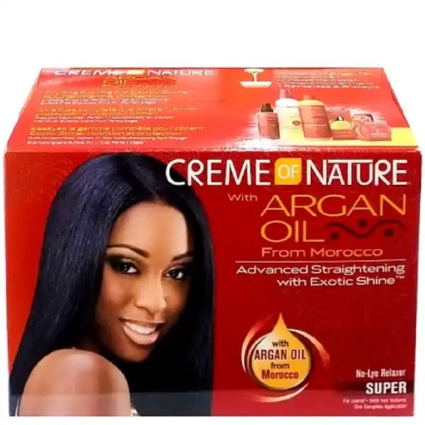 Défrisant Sans Soude Cheveux crépus épais Force SUPER à l'huile d'argan du Maroc