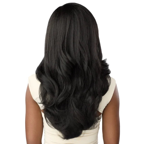 Demi perruque blowout sans colle quick weave yaki en couleur noir Outré Dominican Blowout Waves