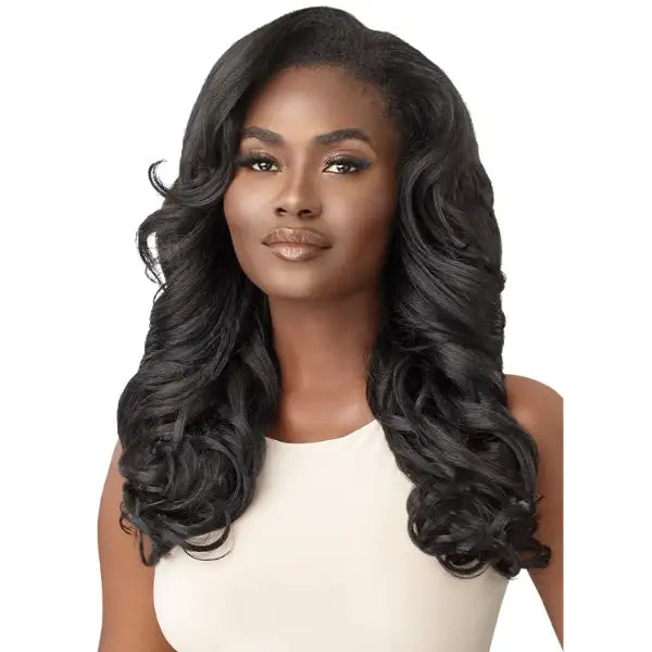 Demi-perruque wavy Yaki noir Neesha H303 Outre Quickweave