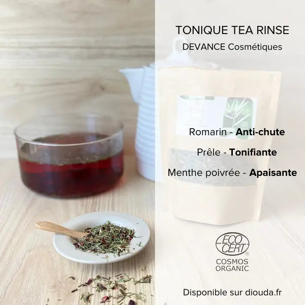 thé tonique pour cheveux bio à rincer devance cosmétiques