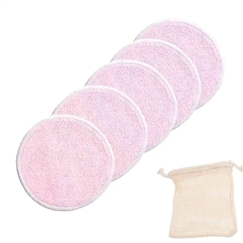 5 disques démaquillants en bambou + 1 filet pour le lavage en machine