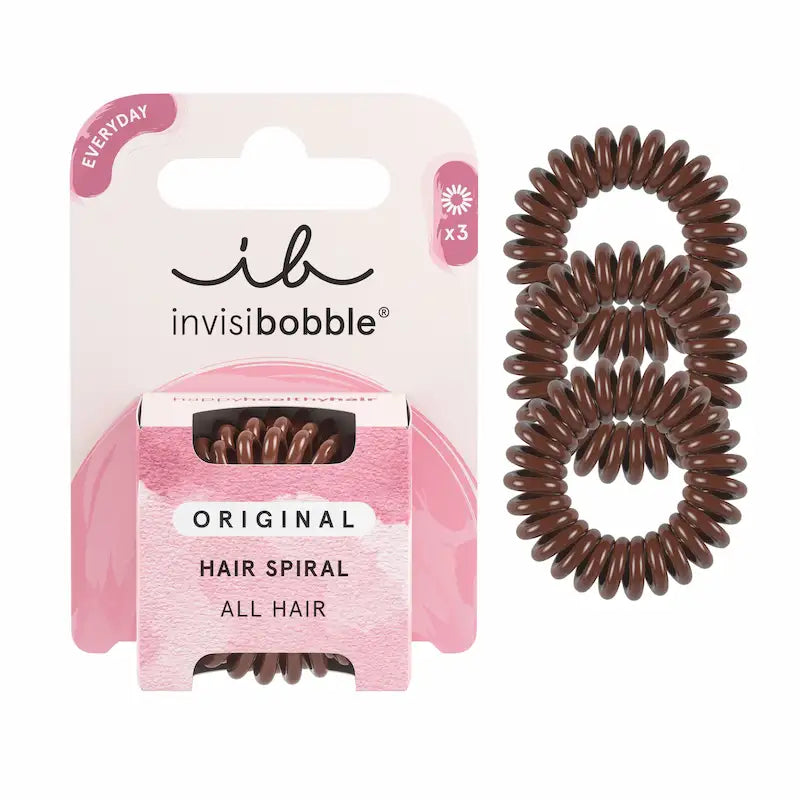 Élastique cheveux spirale ORIGINAL marron - Invisibobble Pretzel Brown