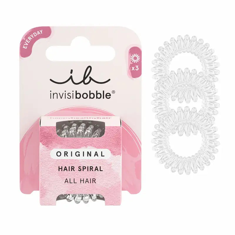 Elastique Spirale Transparent Lot de 3 Original Invisibobble
