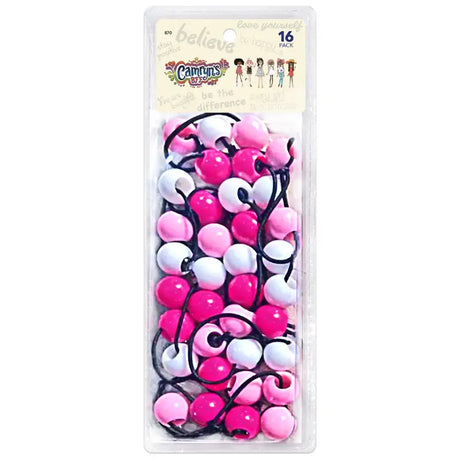 16 Elastiques Cheveux avec 2 perles Roses pour filles