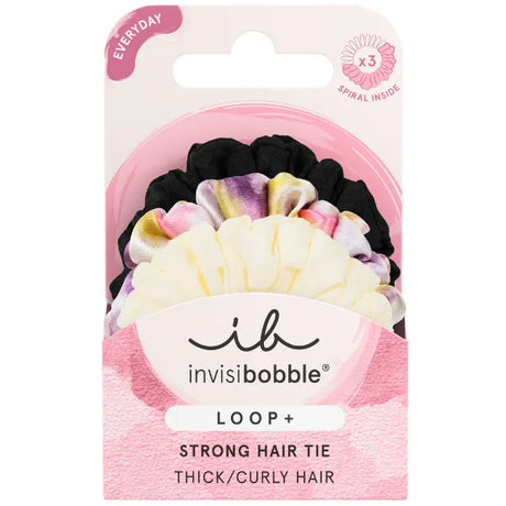 Invisibobble sprunchies à spirales noir, multicolore, blanc LOOP+ Lot de 3