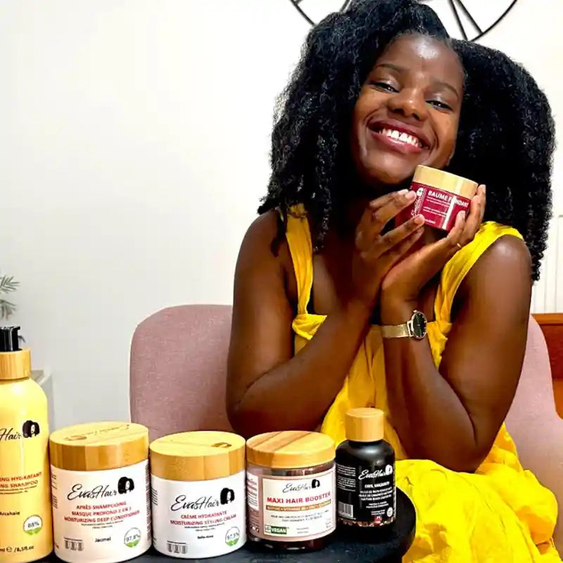 Gamme Complète Evashair Soins de qualité nourrissants pour cheveux crépus, frisés