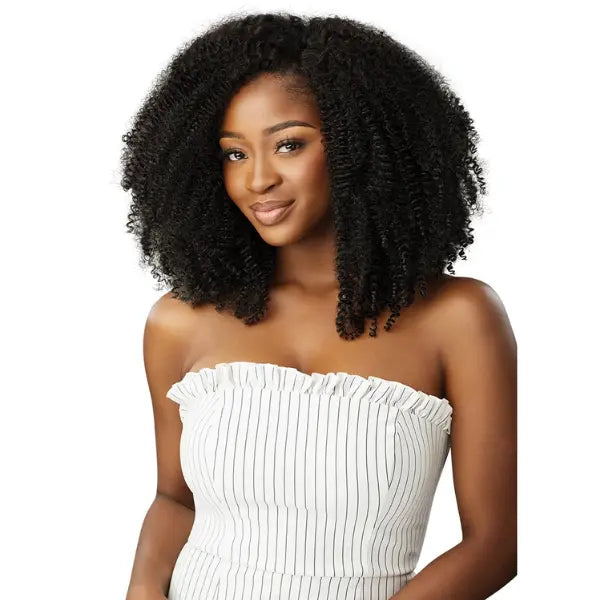 Extensions à clip Afro et  frisée texture Kinky en couleur noir Outre Springy Afro 10 pouces