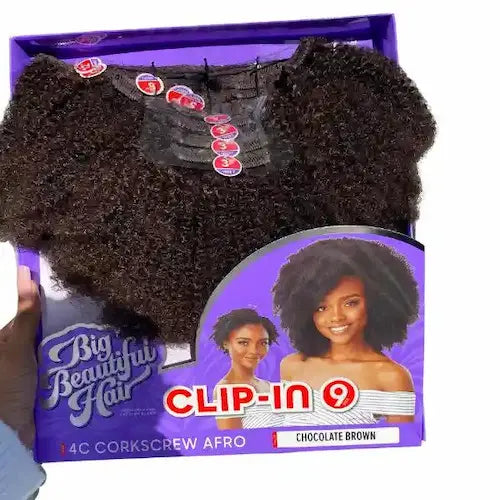 extension à clip cheveu afro en teinte chocolate brown
