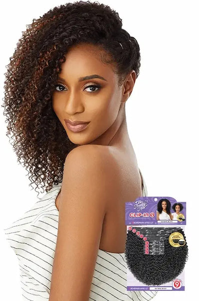 Extensions cheveux frisés CLIP-IN- 9PCS BOHEMIAN AFRO 12 pouces Outré BIG BEAUTIFUL HAIR TD couleur Choco caramel.