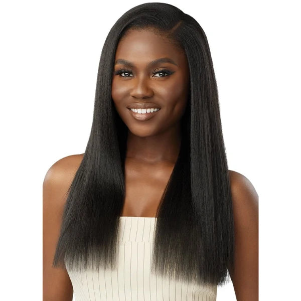 Extensions Clip-In Yaki Straight couleur Noir 1B Outre Natural Yaki 18 pouces