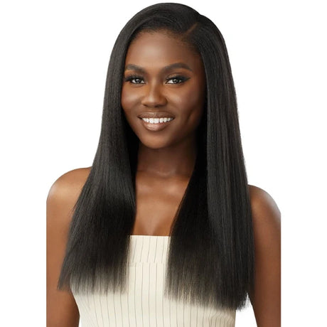 Extensions Clip-In Yaki Straight couleur Noir 1B Outre Natural Yaki 18 pouces