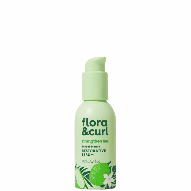 Sérum aux huiles de Baobab et Marula Flora and Curl pour renforcer les cheveux bouclés, frisés et crépus sujets à la casse
